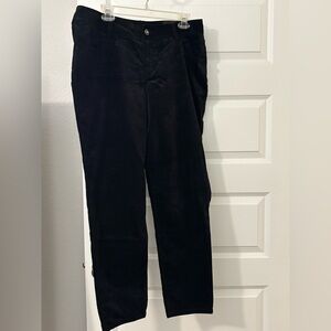 Lane Bryant black velvet slim pants SZ 14 plus size skinny work wear casual NWT